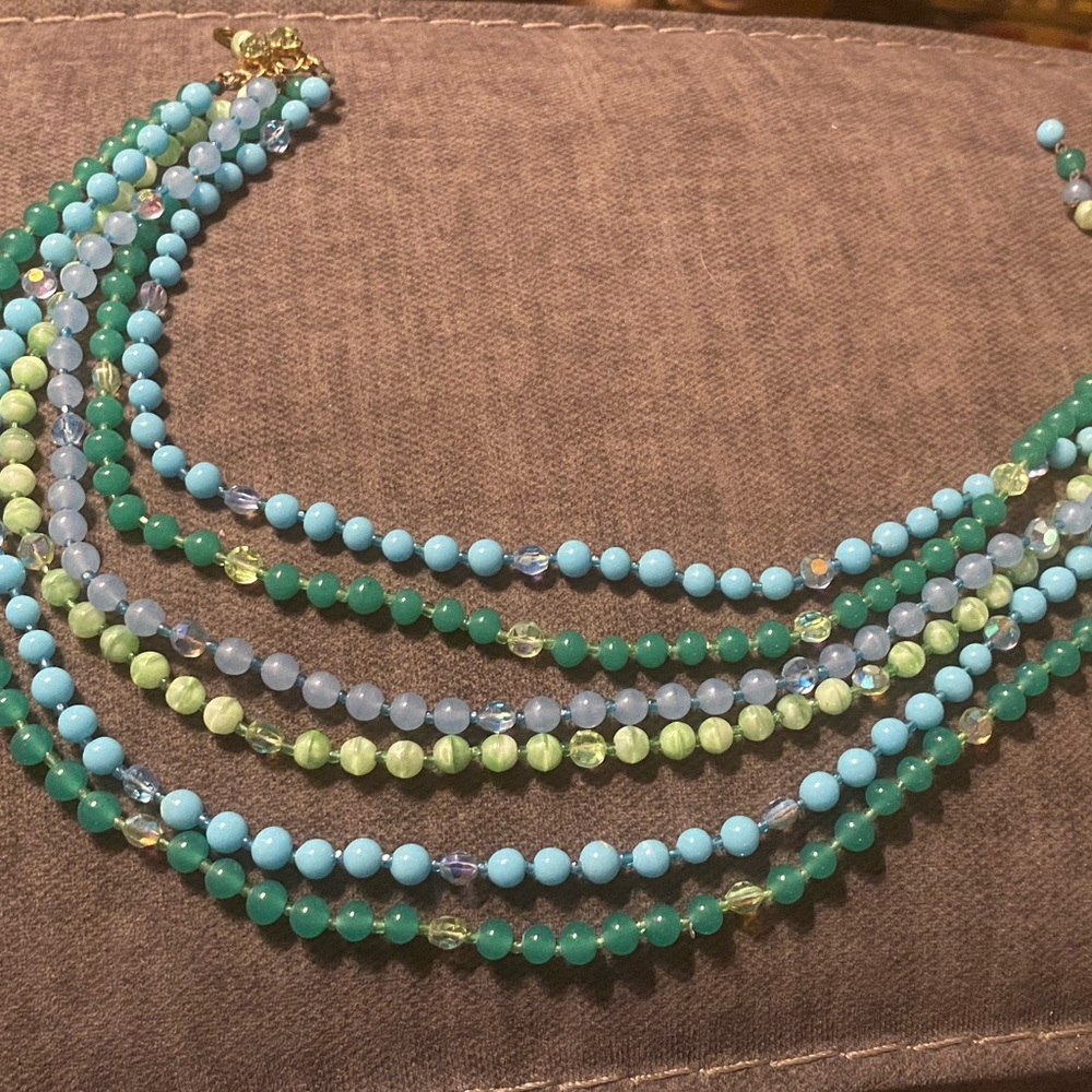 Unique, Outstanding Beaded Multilayer Necklace - image 6